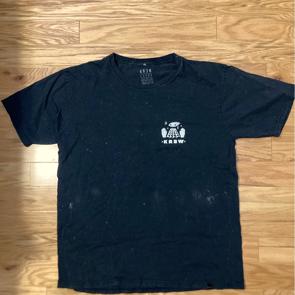 Krew acid wash black tee Large